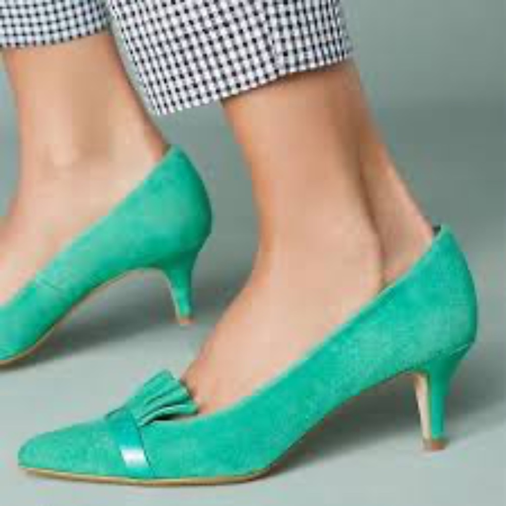 Anthropologie Suede Kitten Heel